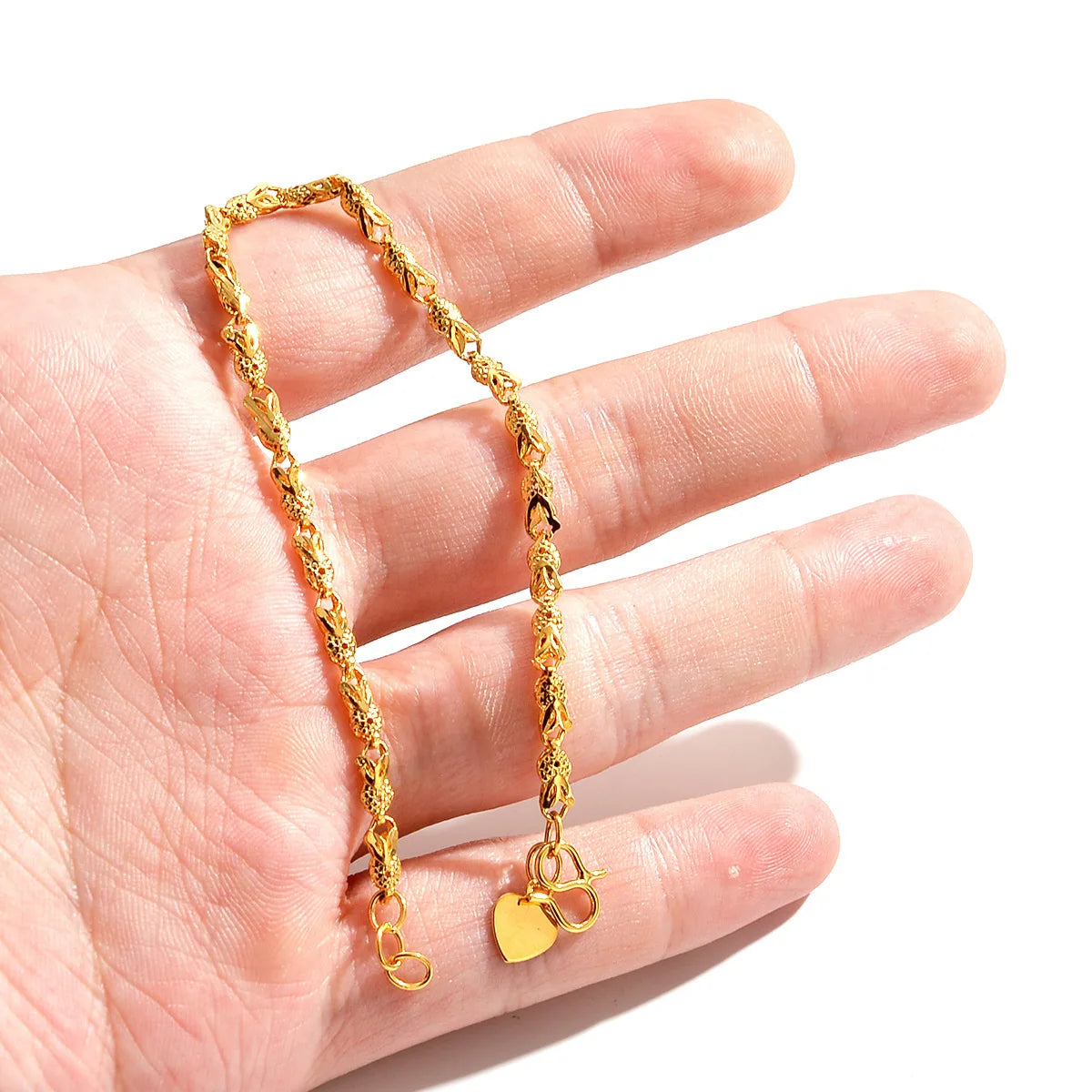 Boutique AU999 gold bracelet womens real gold wrist chain car flower wedding retro 24k pure gold lucky bracelet female model