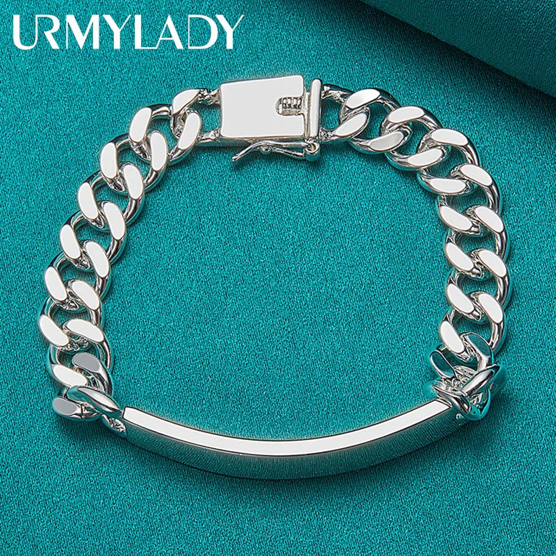 Charm 925 sterling silver Chain Geometric Bracelet