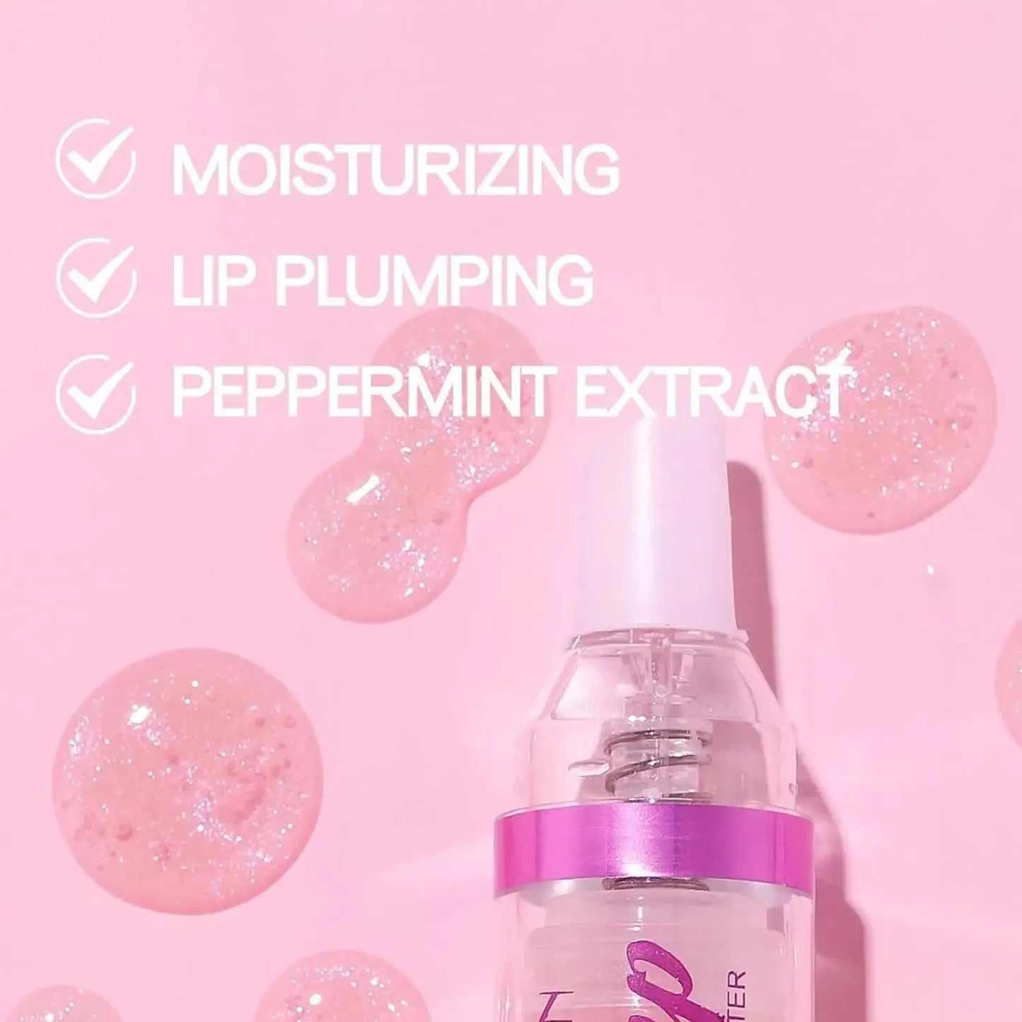 Natural Spicy Lip Plumping Booster Lip Plumping Oil,Ultra-Hydrating & Nourishing Plump and Pout Glossy Finish Fuller Lip Gloss