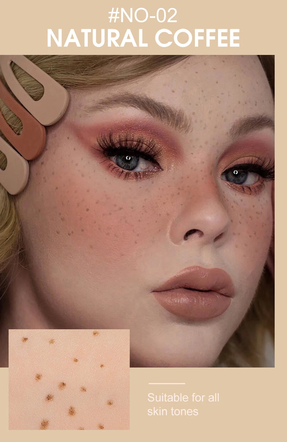 Natural Lifelike Freckle Makeup Pen, Waterproof Long Lasting Quick Dry - Light Brown, Natural Coffee, Chestnut, Dark Brown