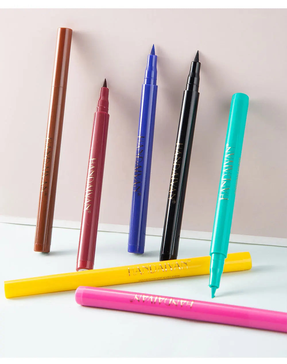 HANDAIYAN 12-Piece Set Matte Colored Eyeliner Pens - Quick-Drying, Non-Smudging Liquid Eyeliner Pens