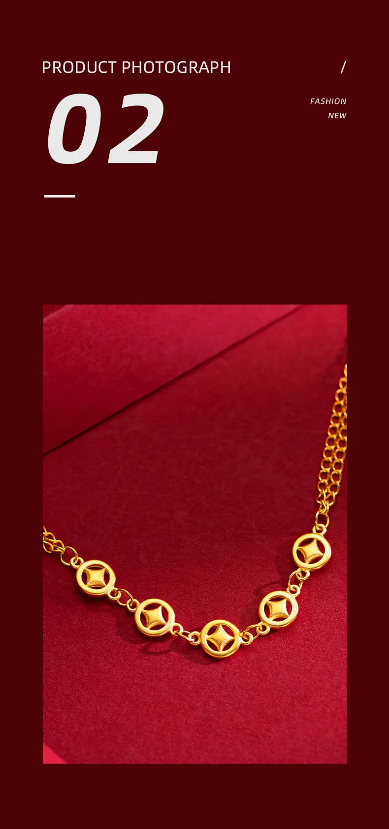 9999 Real Gold 24K Wedding Fine Same Vintage Small Copper Coin Women's Bracelet Fashion Money Bracelet Jewelry