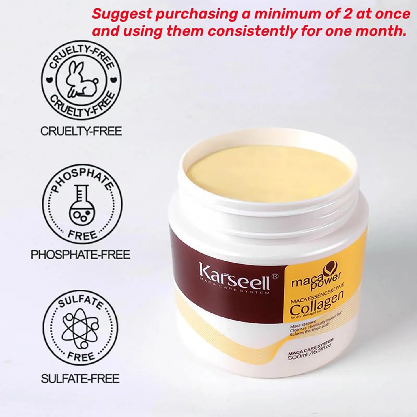 Collagen Hair Treatment 16.90 oz Deep Repair Conditioning Argan Oil Collagen Hair Mask Essence for Dry Damaged Hair