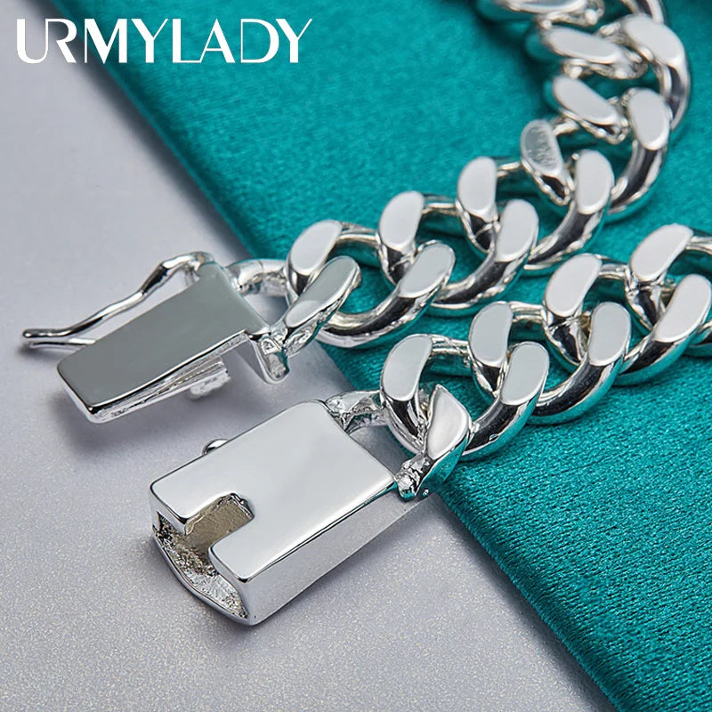 Charm 925 sterling silver Chain Geometric Bracelet