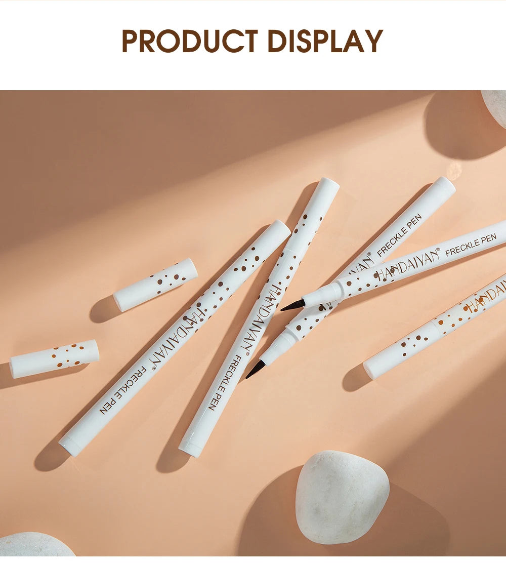 Natural Lifelike Freckle Makeup Pen, Waterproof Long Lasting Quick Dry - Light Brown, Natural Coffee, Chestnut, Dark Brown