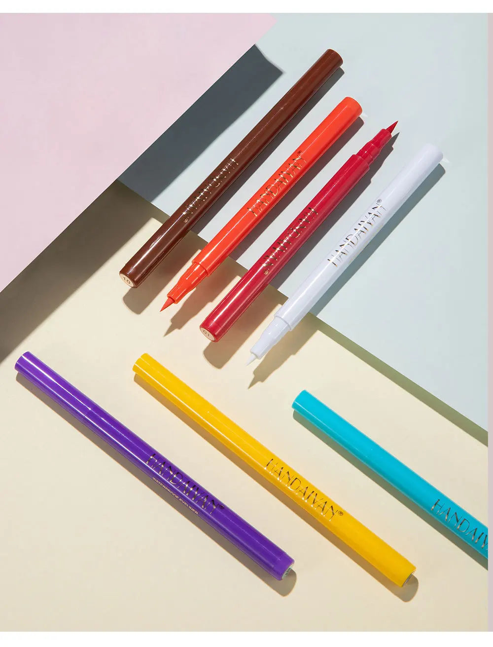 HANDAIYAN 12-Piece Set Matte Colored Eyeliner Pens - Quick-Drying, Non-Smudging Liquid Eyeliner Pens