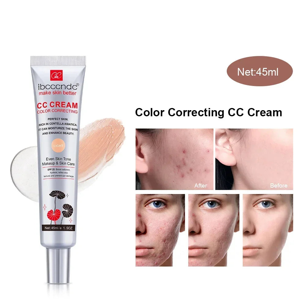 Ibcccndc Centella Asiatica CC Cream Invisible Pores Concealer Long-lasting Moisturizing Brightening Before Makeup Priming