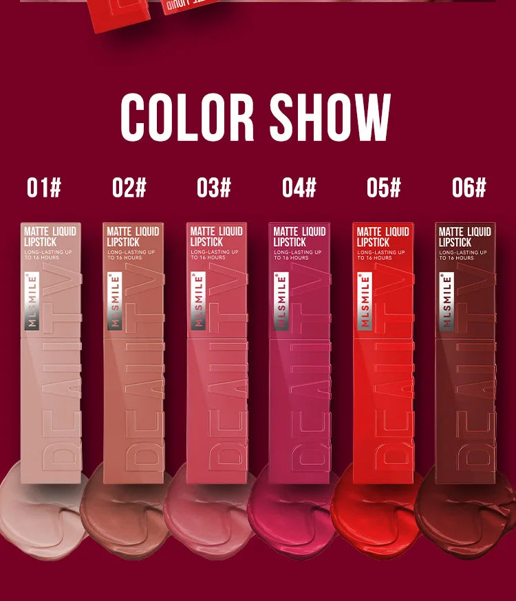 Matte Ink Liquid Lipstick Long Lasting Velvet Nude Lip Gloss Non-stick Cup Waterproof Lips Tint Waterproof Make Up