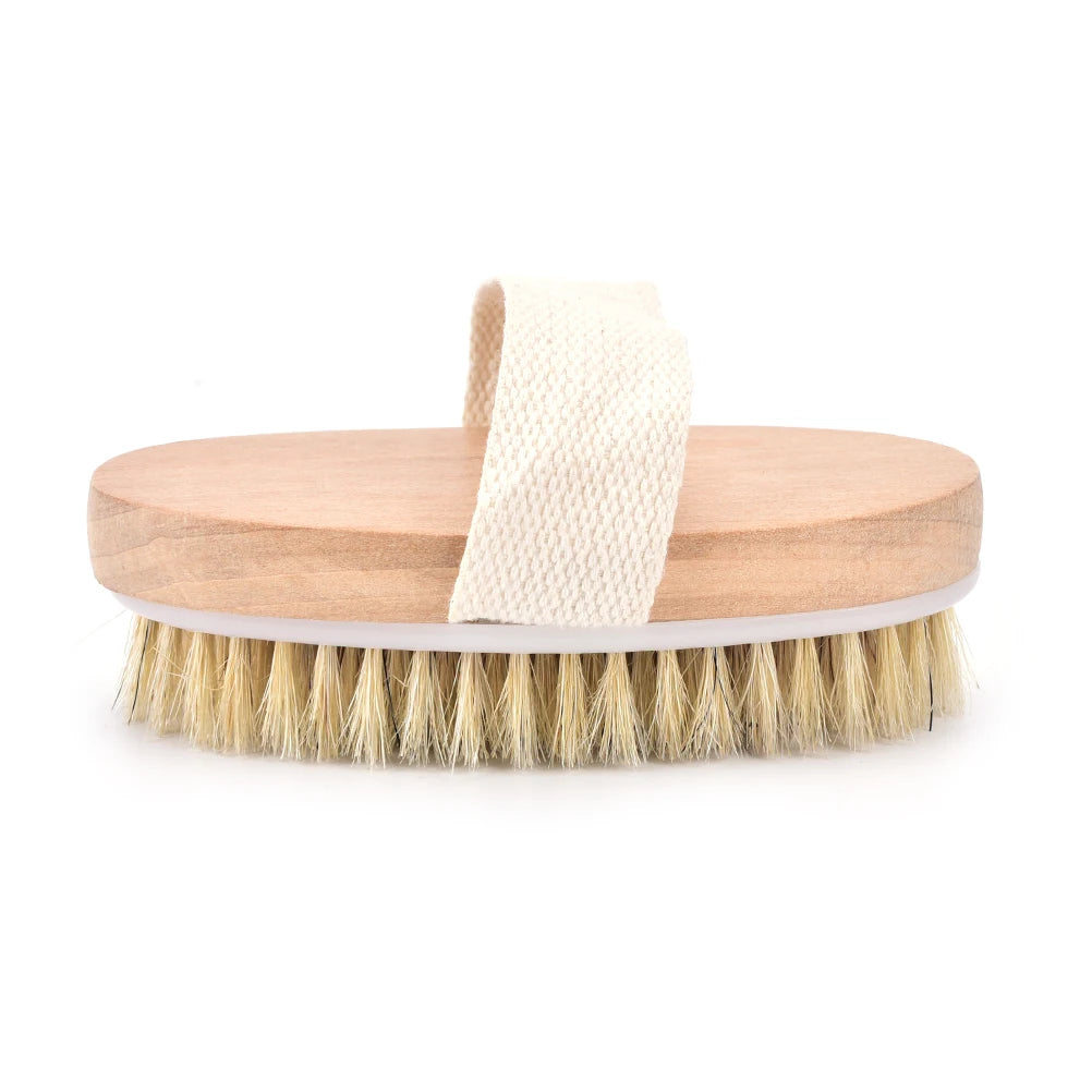 Hot Dry Skin Body Natural Bristle Massage Brush Soft SPA Brush Bath Bathing Massage Brush