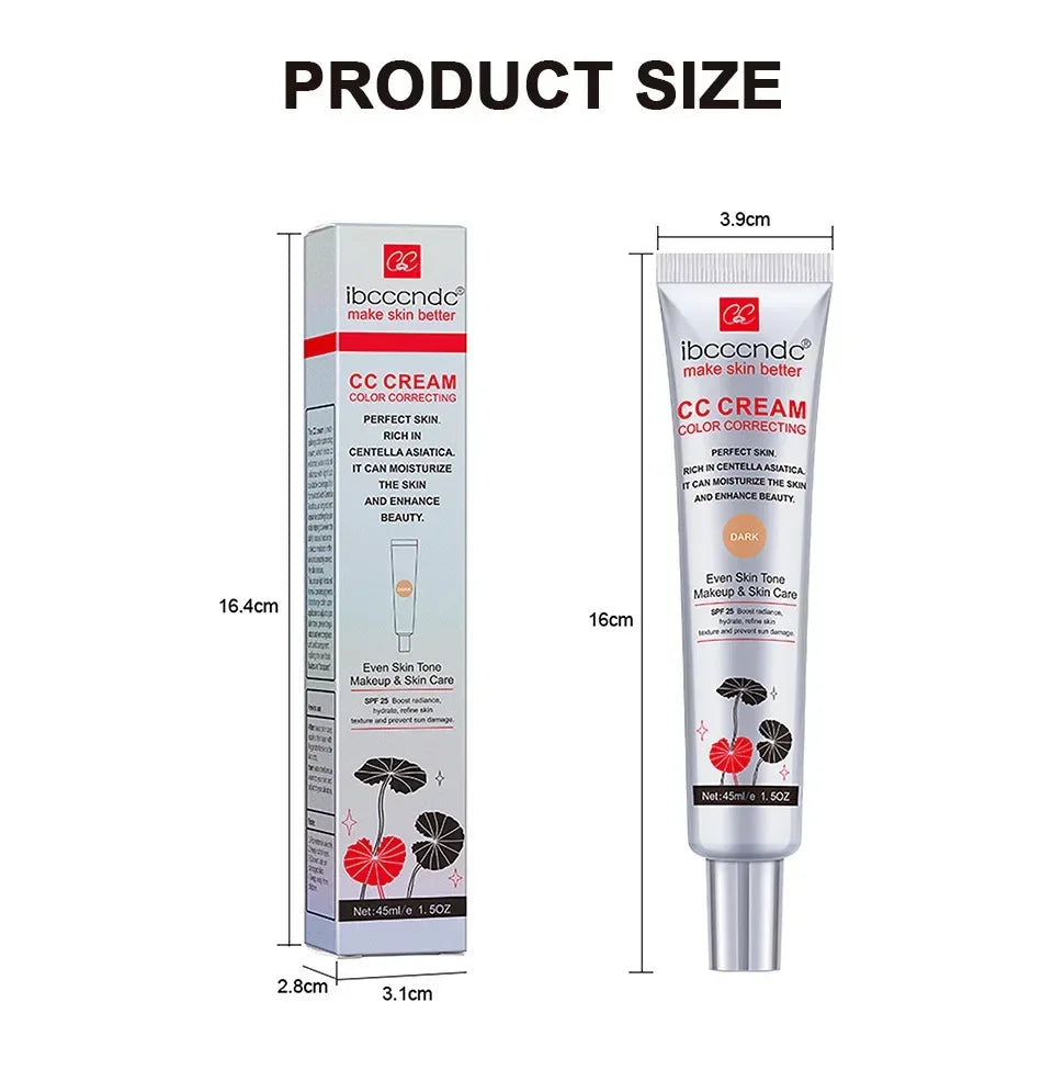 Ibcccndc Centella Asiatica CC Cream Invisible Pores Concealer Long-lasting Moisturizing Brightening Before Makeup Priming