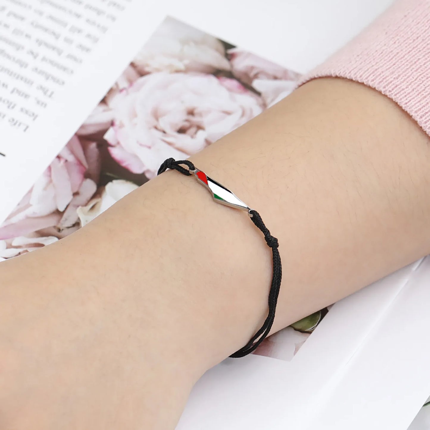Enamel Palestine Map Charm Bracelets for Women Men Stainless Steel Gold Color Hand Bracelet Country Geography Jewelry Wholesale