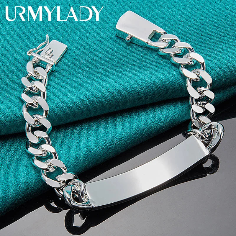 Charm 925 sterling silver Chain Geometric Bracelet