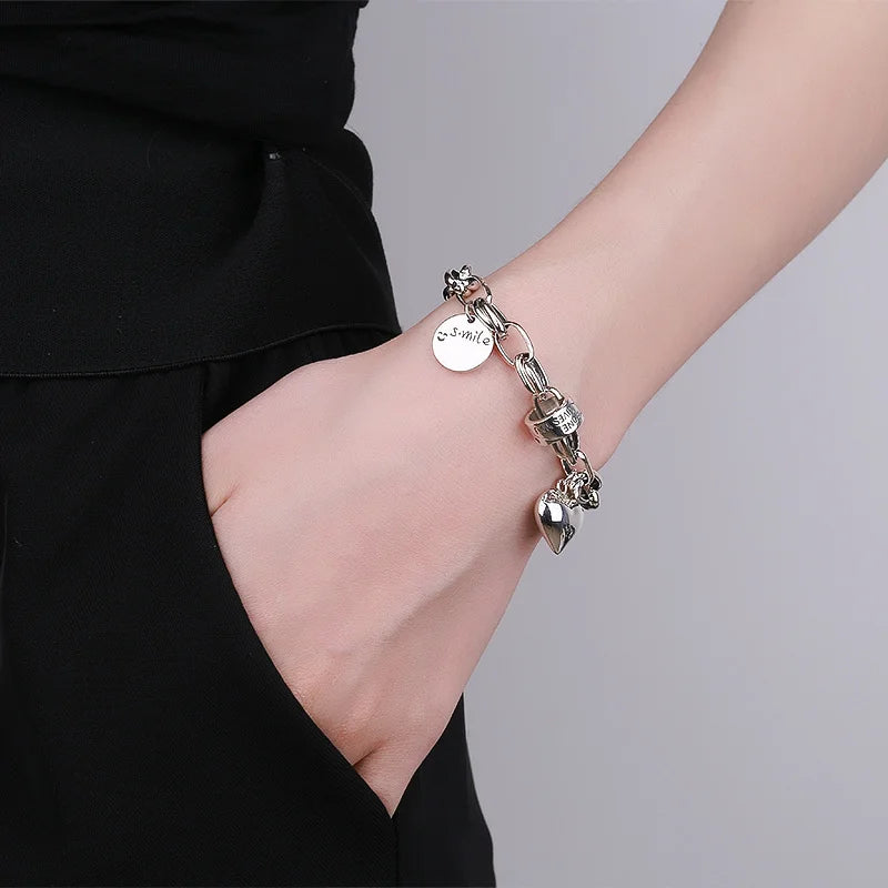 925 Sterling Silver Thai Silver Bracelet for Women