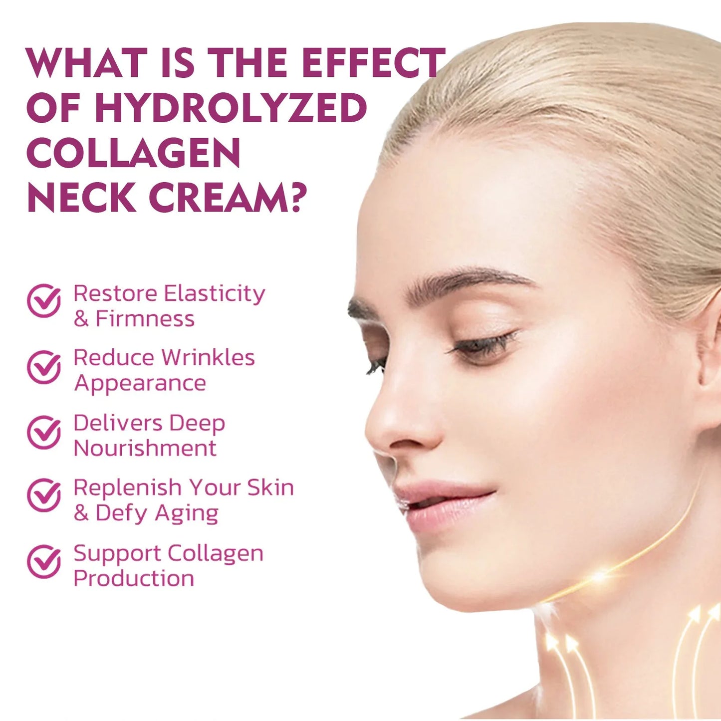 40g Hydrolyzed Collagen Neck Cream Face Lifting Firming Lightening Lines Care Lotion Moisturizer Neck Rejuvenation Cream