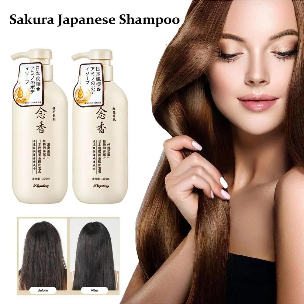 300ml Sakura Japanese Shampoo Evening Sakura Amino Acid Hair Growth Shampoo Hair Growth Shampoo and Conditioner