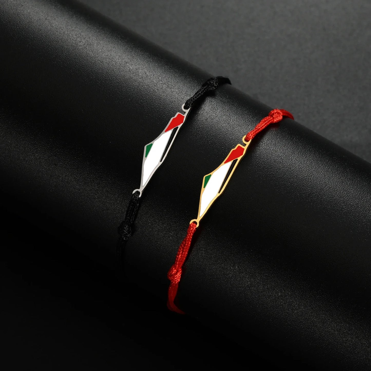 Enamel Palestine Map Charm Bracelets for Women Men Stainless Steel Gold Color Hand Bracelet Country Geography Jewelry Wholesale