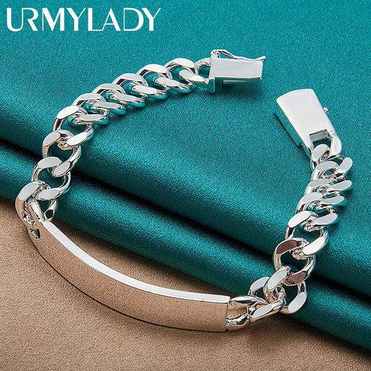 Charm 925 sterling silver Chain Geometric Bracelet
