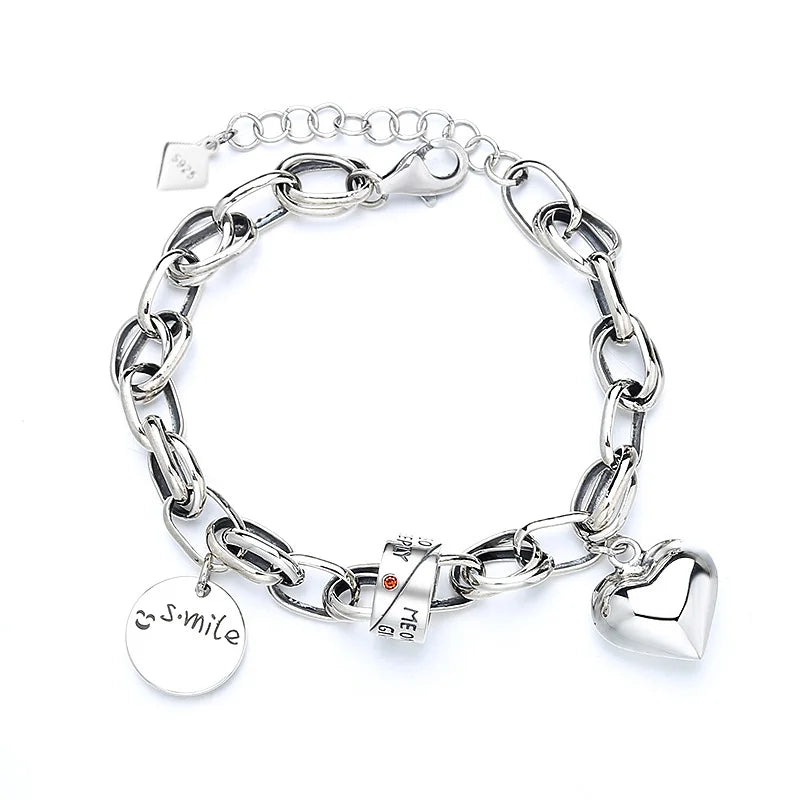 925 Sterling Silver Thai Silver Bracelet for Women