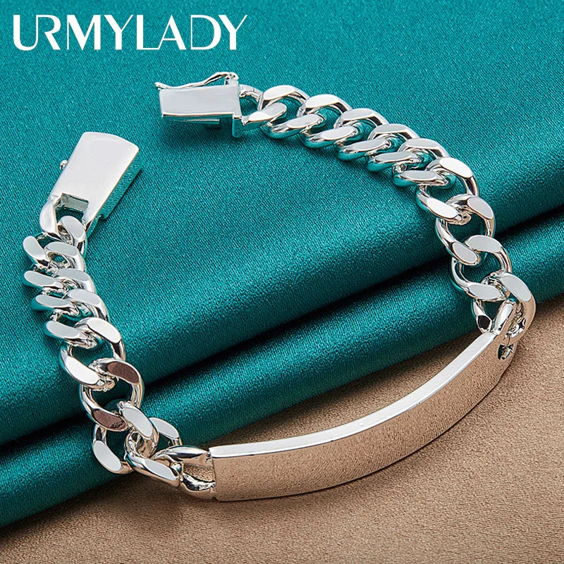 Charm 925 sterling silver Chain Geometric Bracelet