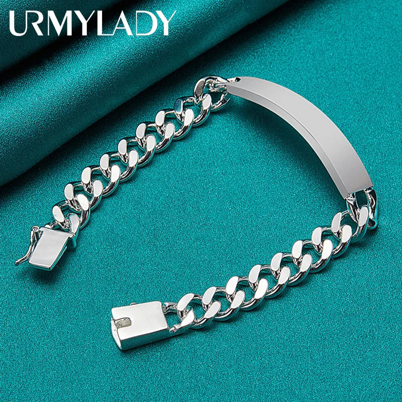 Charm 925 sterling silver Chain Geometric Bracelet